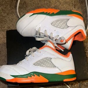 Kids White and Orange Sneakers